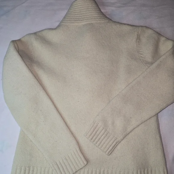 Lauren Ralph Lauren Cream Cable-Front Shawl-Collar Turtleneck Sweater - Picture 7 of 8